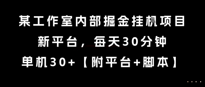 某工作室内部掘金挂G项目,新平台,每天30分钟,单机30+【揭秘】插图 某工作室内部掘金挂G项目,新平台,每天30分钟,单机30+【揭秘】插图