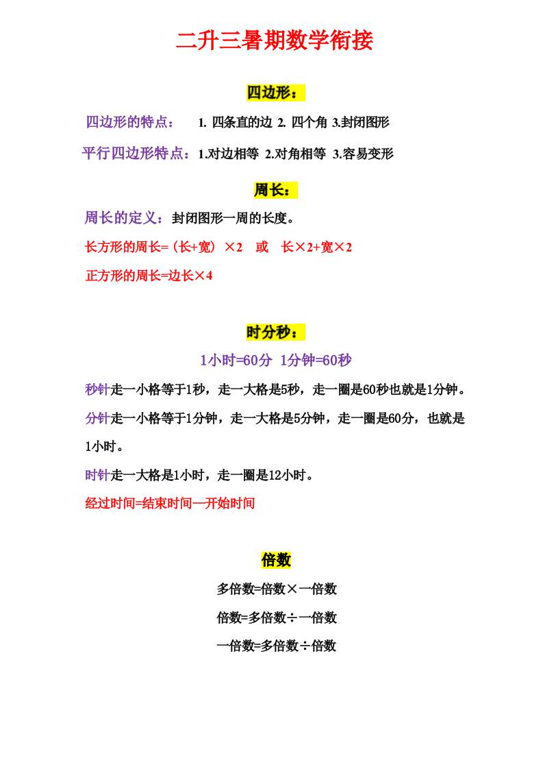 三年级上册数学公式插图1