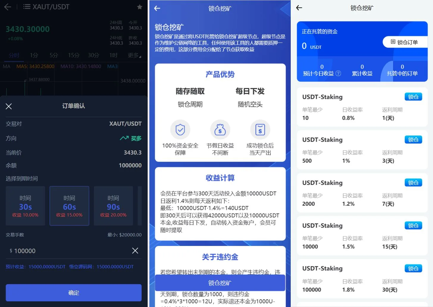 Phemex多语言交易所源码/期权交易+合约交易+新币申购+锁仓挖矿+平台币发行+K线行情控制/前端uniapp编译后+后端PHP插图1 Phemex多语言交易所源码/期权交易+合约交易+新币申购+锁仓挖矿+平台币发行+K线行情控制/前端uniapp编译后+后端PHP插图1