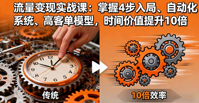 流量变现实战课:掌握4步入局、自动化系统、高客单模型,时间价值提升10倍插图 流量变现实战课:掌握4步入局、自动化系统、高客单模型,时间价值提升10倍插图