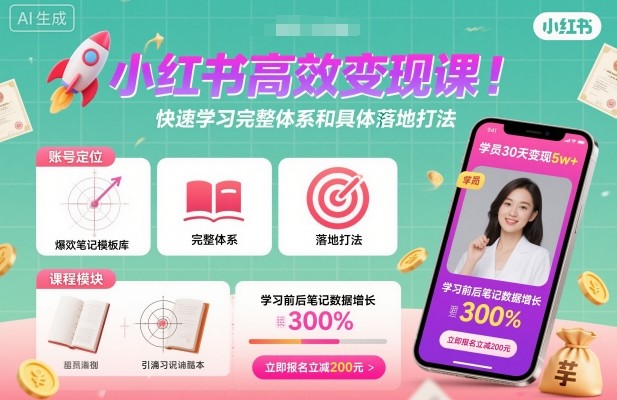 小红书高效变现课,快速学习小红书完整体系和具体落地打法插图 小红书高效变现课,快速学习小红书完整体系和具体落地打法插图