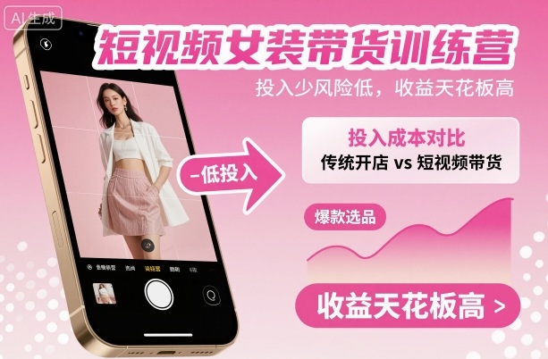 短视频女装带货训练营,投入少风险低,收益天花板高插图 短视频女装带货训练营,投入少风险低,收益天花板高插图