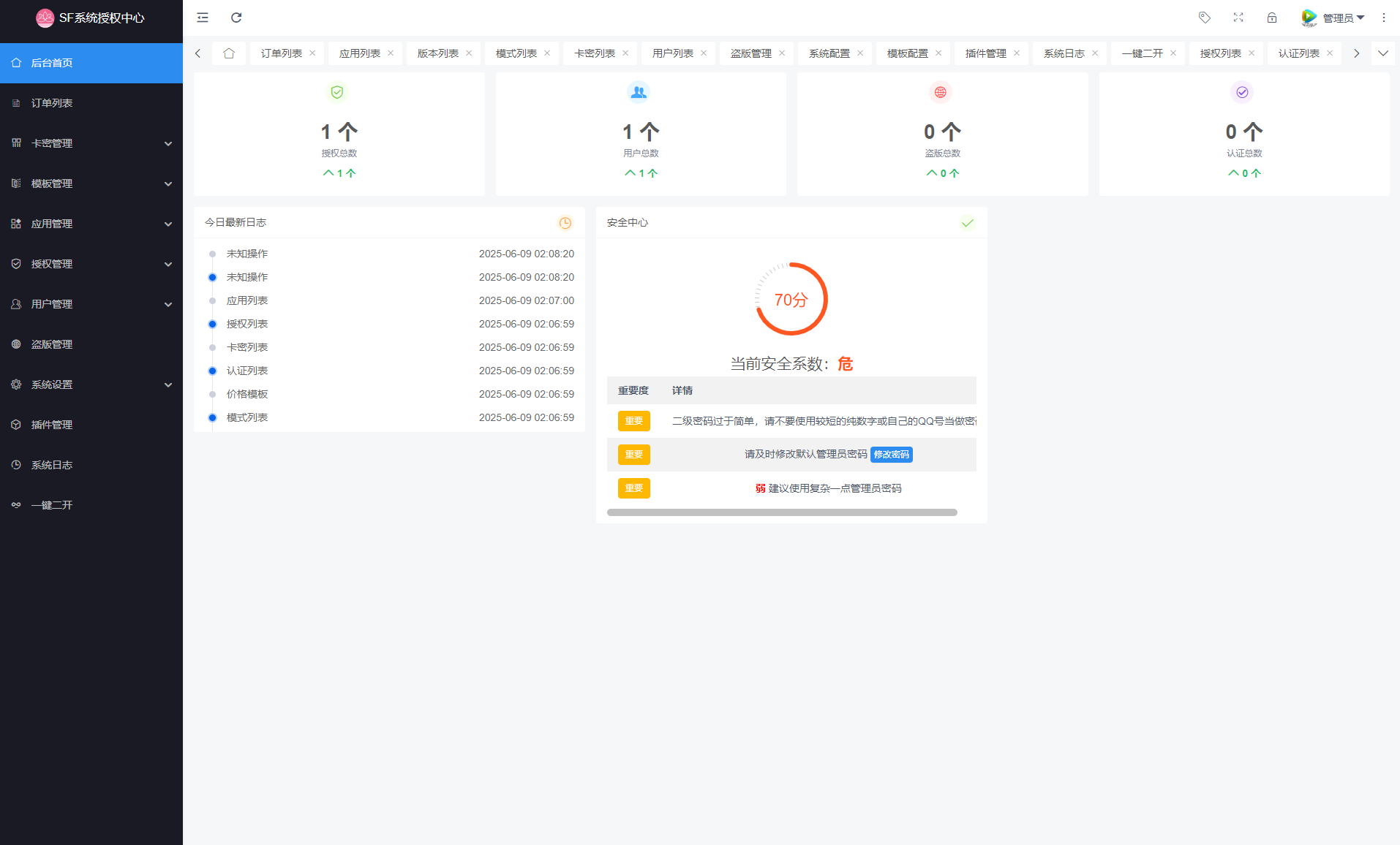 最新SF授权系统源码 全开源无加密v5.2版本插图2