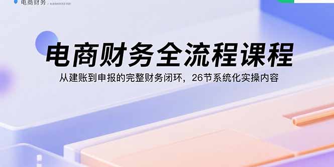 电商财务全流程课程:从建账到申报的完整财务闭环,26节系统化实操内容插图 电商财务全流程课程:从建账到申报的完整财务闭环,26节系统化实操内容插图