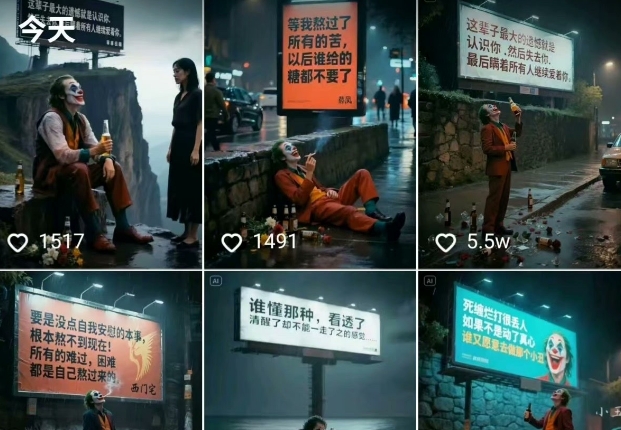 一条视频竟然15W赞!用AI制作小丑自嘲扎心文案视频,当下非常火爆的短视频流量神器插图1 一条视频竟然15W赞!用AI制作小丑自嘲扎心文案视频,当下非常火爆的短视频流量神器插图1