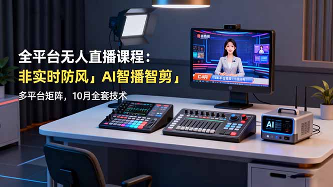 全平台无人直播课程:非实时防风+AI智播智剪+多平台矩阵,10月全套技术插图 全平台无人直播课程:非实时防风+AI智播智剪+多平台矩阵,10月全套技术插图