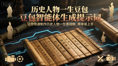历史人物一生豆包智能体生成提示词,让你快速制作历史人物一生类视频,简单易上手插图 历史人物一生豆包智能体生成提示词,让你快速制作历史人物一生类视频,简单易上手插图