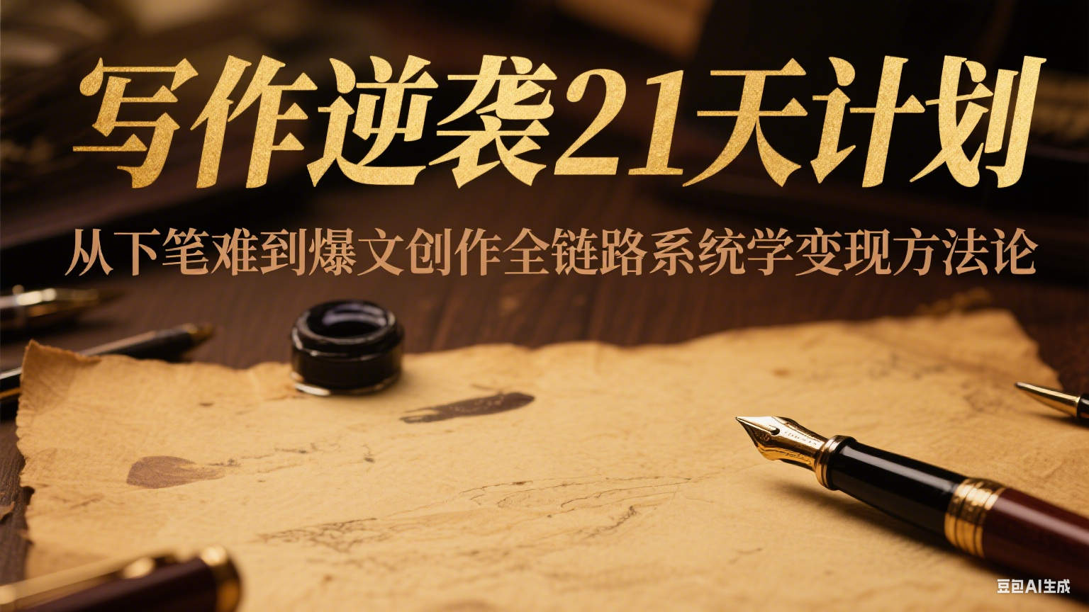 写作逆袭21天计划：从下笔难到爆文创作全链路系统学变现方法论