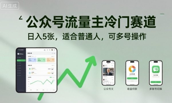 公众号流量主冷门赛道,日入5张,适合普通人,可多号操作插图 公众号流量主冷门赛道,日入5张,适合普通人,可多号操作插图