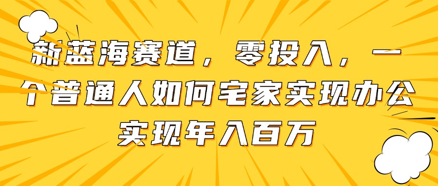 新蓝海赛道,零投入,一个普通人如何宅家办公实现年入百万插图 新蓝海赛道,零投入,一个普通人如何宅家办公实现年入百万插图