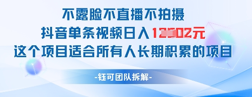 不露脸不直播不拍摄抖音单条视频日入1k+这个项目适合所有人长期积累的项目插图 不露脸不直播不拍摄抖音单条视频日入1k+这个项目适合所有人长期积累的项目插图