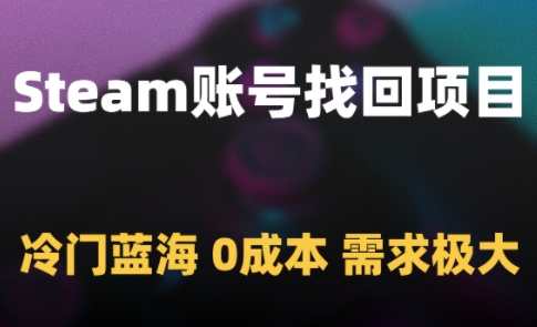 Steam账号找回项目,冷门蓝海,0成本,需求极大插图 Steam账号找回项目,冷门蓝海,0成本,需求极大插图