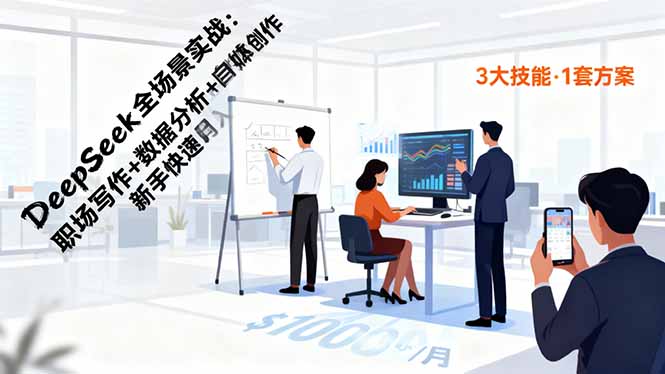 DeepSeek全场景实战:职场写作+数据分析+自媒体创作,新手快速月入过万插图 DeepSeek全场景实战:职场写作+数据分析+自媒体创作,新手快速月入过万插图