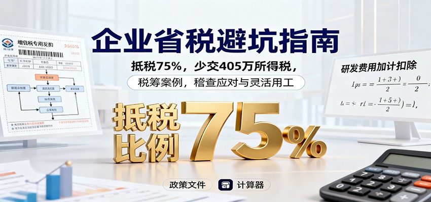 企业省税避坑指南:抵税75%,少交405万所得税,税筹案例,稽查应对与灵活用工插图 企业省税避坑指南:抵税75%,少交405万所得税,税筹案例,稽查应对与灵活用工插图