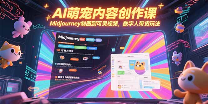 AI萌宠内容创作课,Midjourney制图到可灵视频,数字人带货玩法插图 AI萌宠内容创作课,Midjourney制图到可灵视频,数字人带货玩法插图