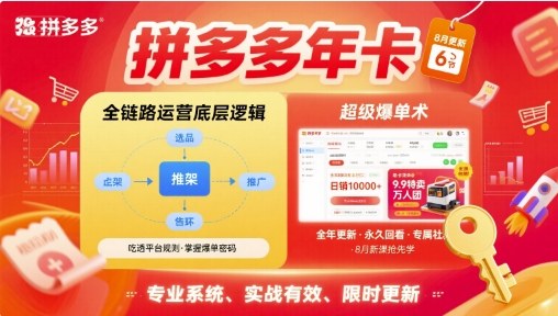 拼多多年卡,拼多多全链路运营底层逻辑,超级爆单术【更新10月】插图 拼多多年卡,拼多多全链路运营底层逻辑,超级爆单术【更新10月】插图