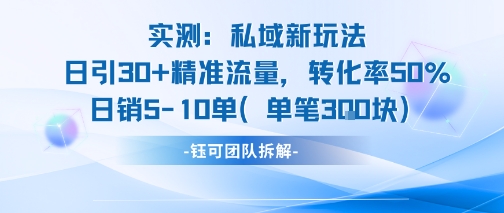 实测私域新玩法日引30加精准流量转化率50%日销5-10单每笔3张插图 实测私域新玩法日引30加精准流量转化率50%日销5-10单每笔3张插图