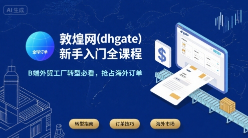 敦煌网(dhgate)新手入门全课程,B端外贸工厂转型必看,抢占海外订单插图 敦煌网(dhgate)新手入门全课程,B端外贸工厂转型必看,抢占海外订单插图