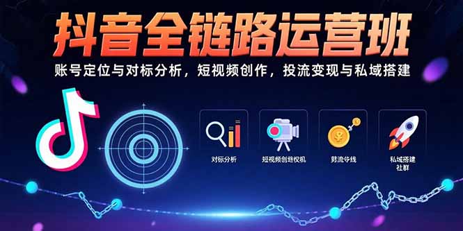 抖音全链路运营班:账号定位与对标分析,短视频创作,投流变现与私域搭建插图 抖音全链路运营班:账号定位与对标分析,短视频创作,投流变现与私域搭建插图