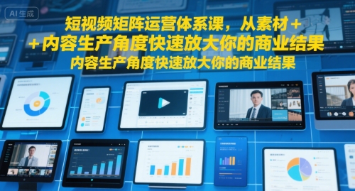 短视频矩阵运营体系课,从素材+内容生产角度快速放大你的商业结果插图 短视频矩阵运营体系课,从素材+内容生产角度快速放大你的商业结果插图