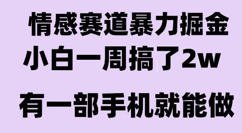 情感暴力掘金项目,新人操作一周挣了2W,长期稳定小白可做【揭秘】插图 情感暴力掘金项目,新人操作一周挣了2W,长期稳定小白可做【揭秘】插图