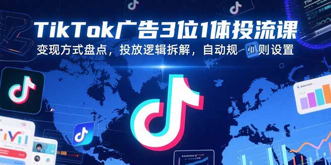 TikTok广告3位1体投流课,变现方式盘点,投放逻辑拆解,自动规则设置插图 TikTok广告3位1体投流课,变现方式盘点,投放逻辑拆解,自动规则设置插图