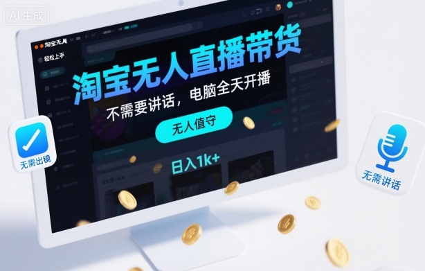 淘宝无人直播带货,不需要出镜,不需要讲话,电脑全天开播,轻松上手,日入1k+【揭秘】插图 淘宝无人直播带货,不需要出镜,不需要讲话,电脑全天开播,轻松上手,日入1k+【揭秘】插图