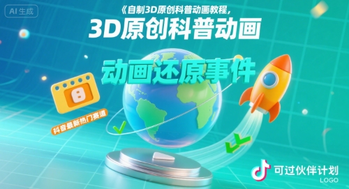 自制3D原创科普动画教程,动画还原事件,抖音最新热门赛道,可过伙伴计划插图 自制3D原创科普动画教程,动画还原事件,抖音最新热门赛道,可过伙伴计划插图