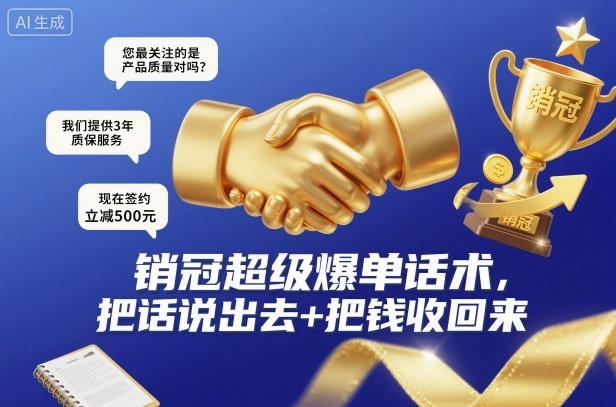 销冠超级爆单话术,把话说出去+把钱收回来插图 销冠超级爆单话术,把话说出去+把钱收回来插图