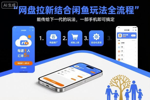 网盘拉新结合闲鱼玩法全流程,能传给下一代的玩法,一部手机即可搞定(附入口渠道以及实操教程)插图 网盘拉新结合闲鱼玩法全流程,能传给下一代的玩法,一部手机即可搞定(附入口渠道以及实操教程)插图