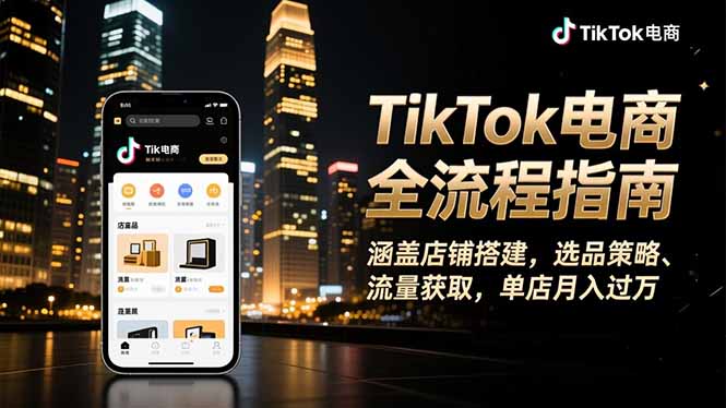 TikTok电商全流程指南,涵盖店铺搭建、选品策略、流量获取,单店月入过万插图 TikTok电商全流程指南,涵盖店铺搭建、选品策略、流量获取,单店月入过万插图