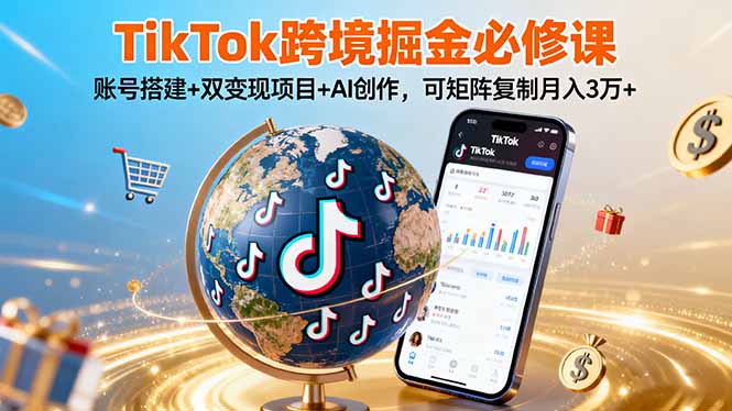 TikTo跨境掘金必修课,账号搭建+双变现项目+AI创作,可矩阵复制月入3万+插图 TikTo跨境掘金必修课,账号搭建+双变现项目+AI创作,可矩阵复制月入3万+插图