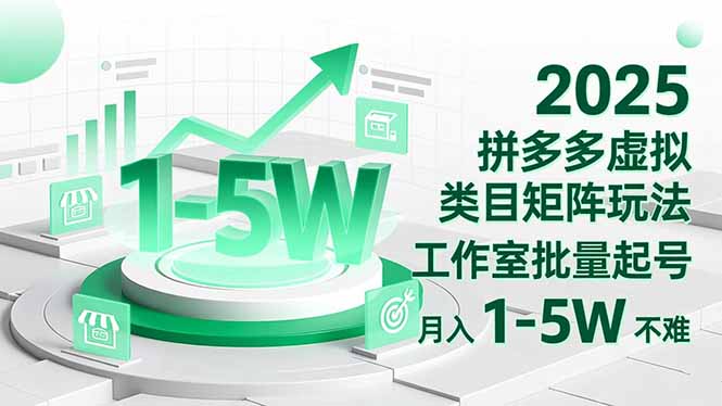 2025 拼多多虚拟类目矩阵玩法,工作室批量起号,月入 1-5W 不难插图 2025 拼多多虚拟类目矩阵玩法,工作室批量起号,月入 1-5W 不难插图