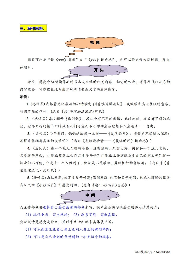五下语文第二单元《写读后感》名师指导和佳作点评插图1