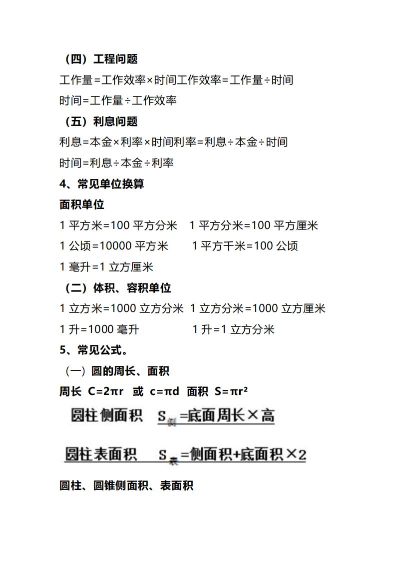 六下数学重要知识点+考点提纲汇总(1)插图1