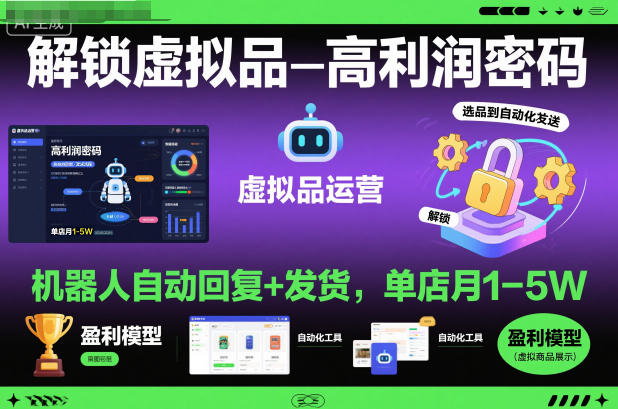 解锁虚拟品高利润密码:机器人自动回复+发货,单店月1-5W【揭秘】插图 解锁虚拟品高利润密码:机器人自动回复+发货,单店月1-5W【揭秘】插图