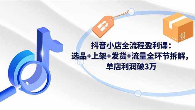 抖音小店全流程盈利课:选品+上架+发货+流量全环节拆解,单店利润破3万插图 抖音小店全流程盈利课:选品+上架+发货+流量全环节拆解,单店利润破3万插图