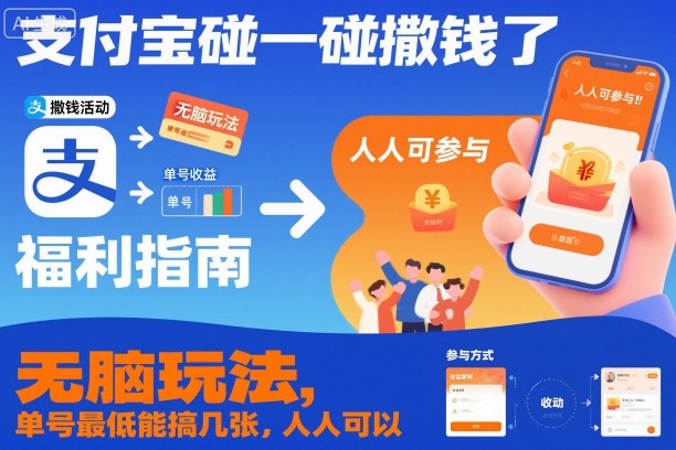 支付宝碰一碰撒钱了,无脑玩法,单号最低能搞几张,人人可以撸【揭秘】插图 支付宝碰一碰撒钱了,无脑玩法,单号最低能搞几张,人人可以撸【揭秘】插图