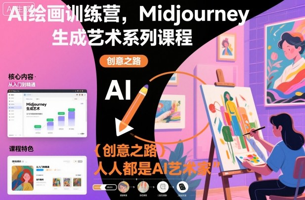 AI绘画训练营,Midjourney生成艺术系列课程,人人都是AI艺术家插图 AI绘画训练营,Midjourney生成艺术系列课程,人人都是AI艺术家插图