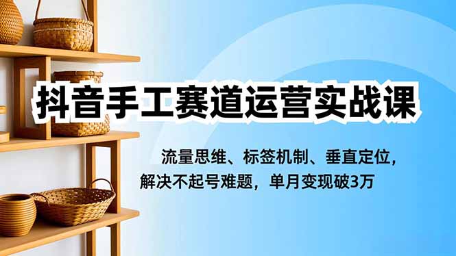 抖音手工赛道运营实战课,流量思维、标签机制、垂直定位,解决不起号难题,单月变现破3万插图 抖音手工赛道运营实战课,流量思维、标签机制、垂直定位,解决不起号难题,单月变现破3万插图