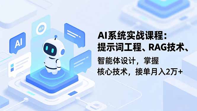 AI系统实战课程,提示词工程、RAG技术、智能体设计,掌握核心技术,接单月入2万+插图 AI系统实战课程,提示词工程、RAG技术、智能体设计,掌握核心技术,接单月入2万+插图