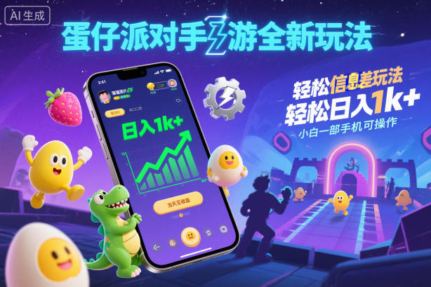 蛋仔派对手游全新玩法,轻松日入1k+,风口信息差玩法,当天见收益,小白一部手机可操作插图 蛋仔派对手游全新玩法,轻松日入1k+,风口信息差玩法,当天见收益,小白一部手机可操作插图