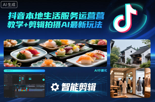 抖音本地生活服务运营教学+剪辑拍摄AI最新玩法插图 抖音本地生活服务运营教学+剪辑拍摄AI最新玩法插图