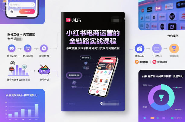 小红书电商运营的全链路实战课程,系统覆盖从账号搭建到商业变现的完整流程插图 小红书电商运营的全链路实战课程,系统覆盖从账号搭建到商业变现的完整流程插图
