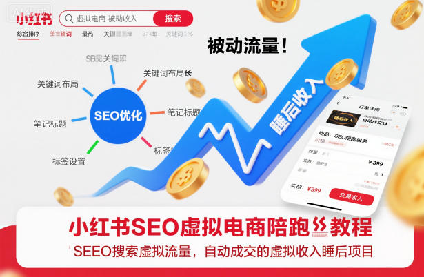 小红书SEO虚拟电商陪跑教程,实现seo搜索被动流量,自动成交的被动收入睡后项目插图 小红书SEO虚拟电商陪跑教程,实现seo搜索被动流量,自动成交的被动收入睡后项目插图