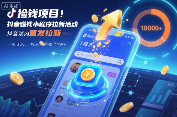 捡钱项目!抖音賺钱小程序拉新活动,抖音端内宣发拉新,一单3米,有人半个月搞了1W+插图 捡钱项目!抖音賺钱小程序拉新活动,抖音端内宣发拉新,一单3米,有人半个月搞了1W+插图