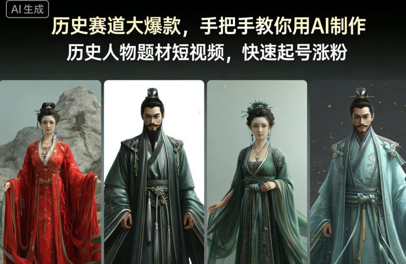 历史赛道大爆款,手把手教你用AI制作历史人物题材短视频,快速起号涨粉插图 历史赛道大爆款,手把手教你用AI制作历史人物题材短视频,快速起号涨粉插图