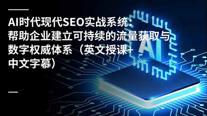 AI时代现代SEO实战系统:帮助企业建立可持续的流量获取与数字权威体系(英文授课+中文字幕插图 AI时代现代SEO实战系统:帮助企业建立可持续的流量获取与数字权威体系(英文授课+中文字幕插图