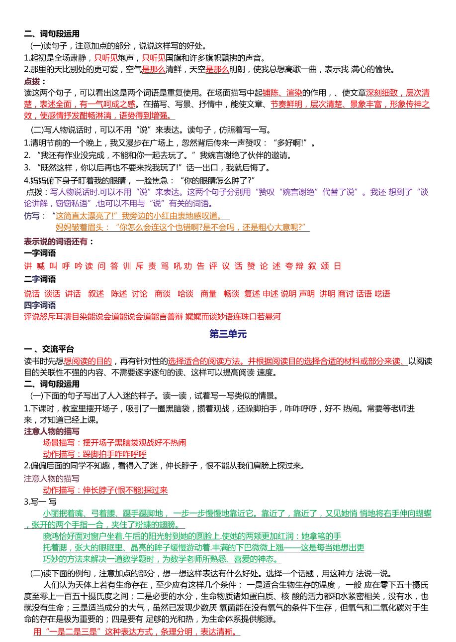 六上语文1-8单元园词句段运用知识点（新版本）docx插图1