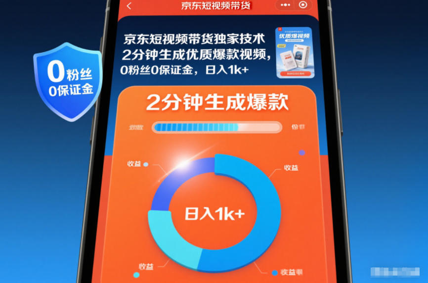 京东短视频带货独家技术,2分钟生成一条优质爆款视频,0粉丝0保证金,日入1k+【揭秘】插图 京东短视频带货独家技术,2分钟生成一条优质爆款视频,0粉丝0保证金,日入1k+【揭秘】插图